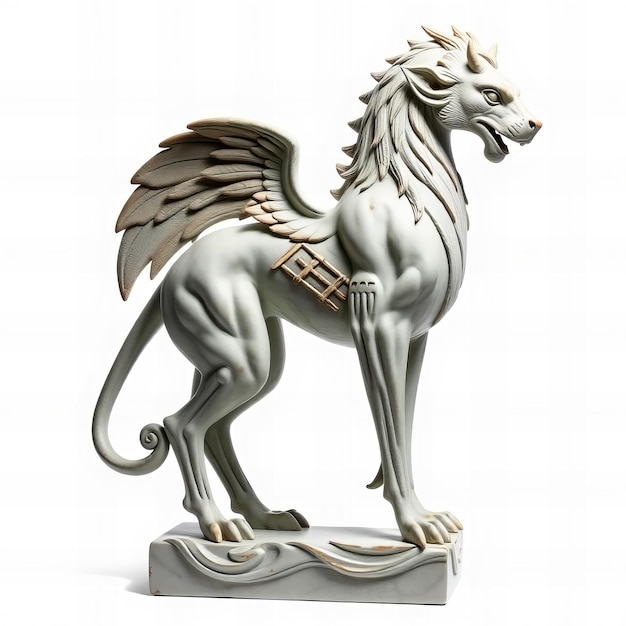 Photo a statue of a winged horse with wings on it