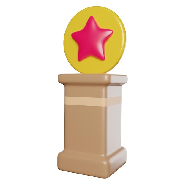 a statue with a star on it and a red star on it