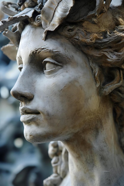 Statue of a woman in Paris France Closeup