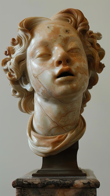 a statue of a woman with the mouth open