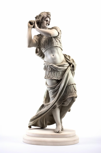 a statue of a woman with the word angel on her back