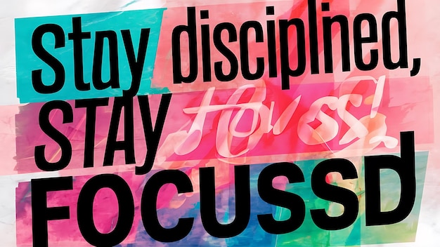 Photo stay disciplined stay focused tshirt design motivational quote illustartiontypographybannerposter