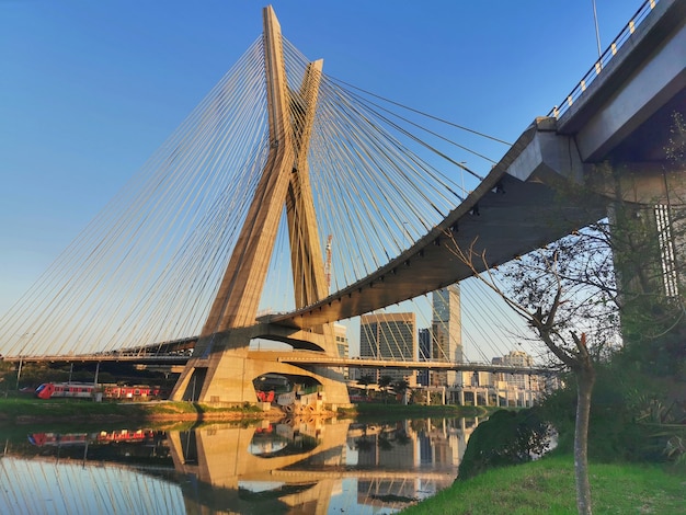 Stayed Bridge in Sao Paulo across the Pinheiros.