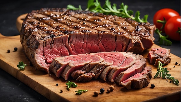 A steak on a cutting board