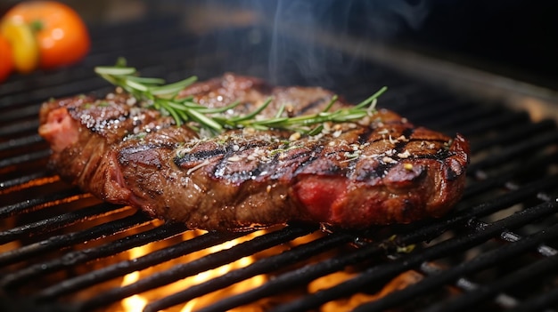 steak grilled in oven filet of beef closed up and selective focus generative AI