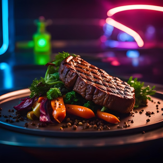 Steak in a plate