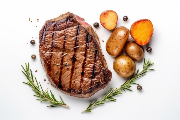 Steak potatoes dish Generate Ai