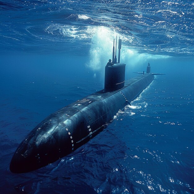 Stealthy attack submarine conducting covert missions with quiet propulsion technology