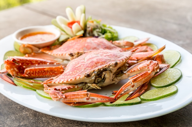 Steam crab seafood