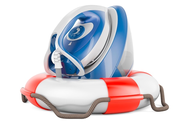 Steam generator iron with lifebelt 3D rendering