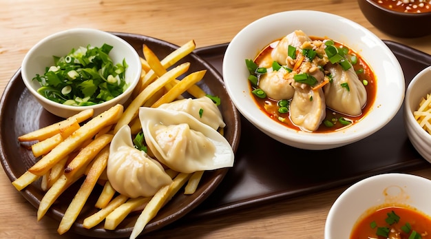 steamed chicken momo with chili sauce