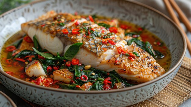 Steamed Fish with Spicy Sauce