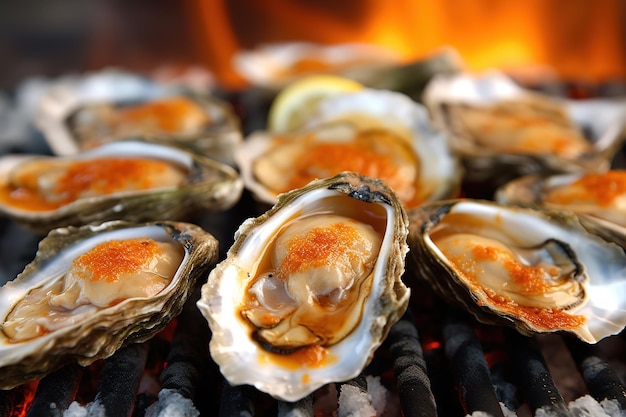 Steamed Oysters on The Half Shell Fresh