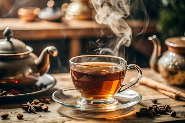 Steaming Cup of Classic Black Tea