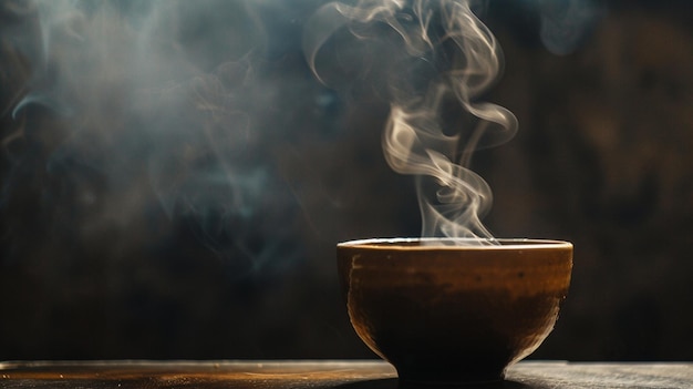 Steaming Cup of Coffee on Table Warm and Inviting Image