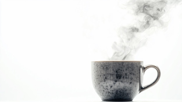 Photo steaming cup with hot drink outdoors