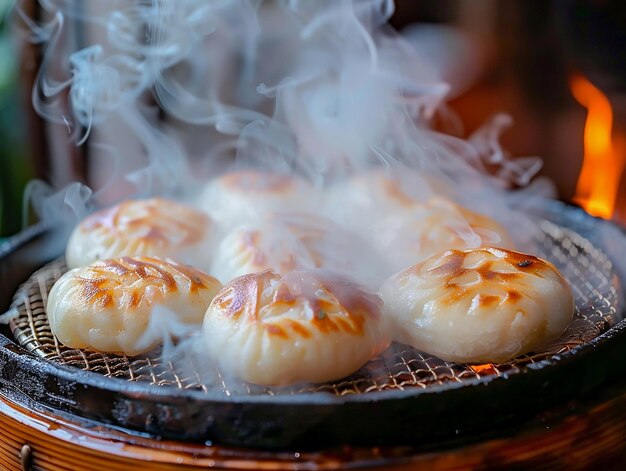 Steaming Hot Panfried Pork Buns