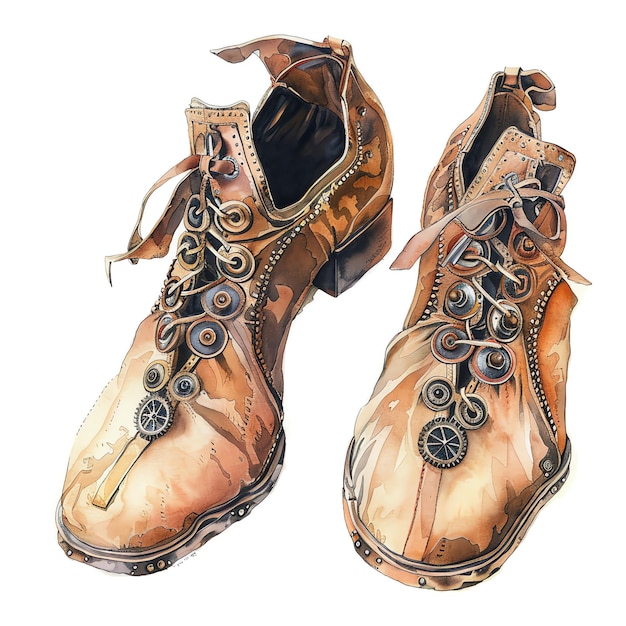 steampunk clipart of beautiful ballet shoes cool futuristic and old