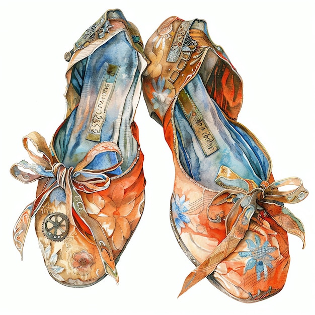 steampunk clipart of beautiful ballet shoes cool futuristic and old