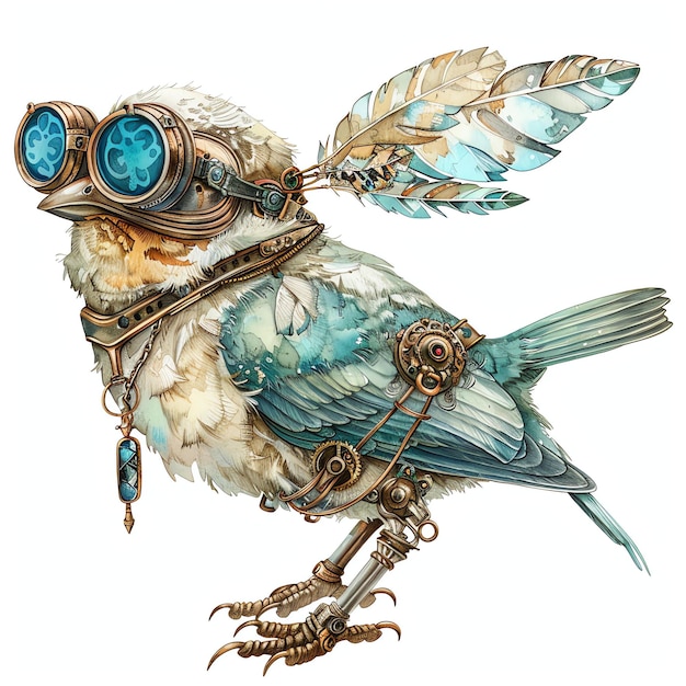 steampunk clipart of bird cool futuristic and old