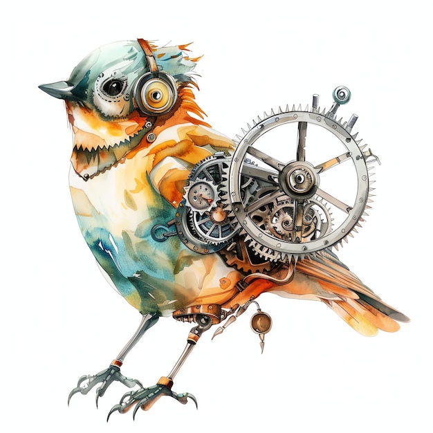 steampunk clipart of bird cool futuristic and old