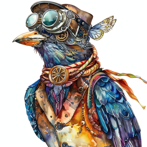 steampunk clipart of bird cool futuristic and old