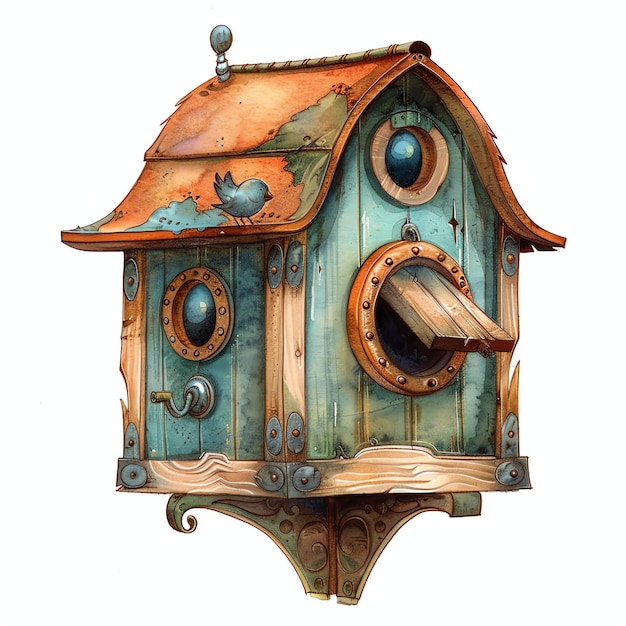 steampunk clipart of birdhouse cool futuristic and old