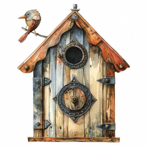 steampunk clipart of birdhouse cool futuristic and old