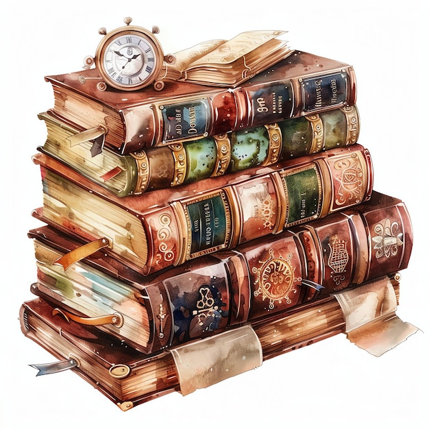 steampunk clipart of books cool futuristic and old