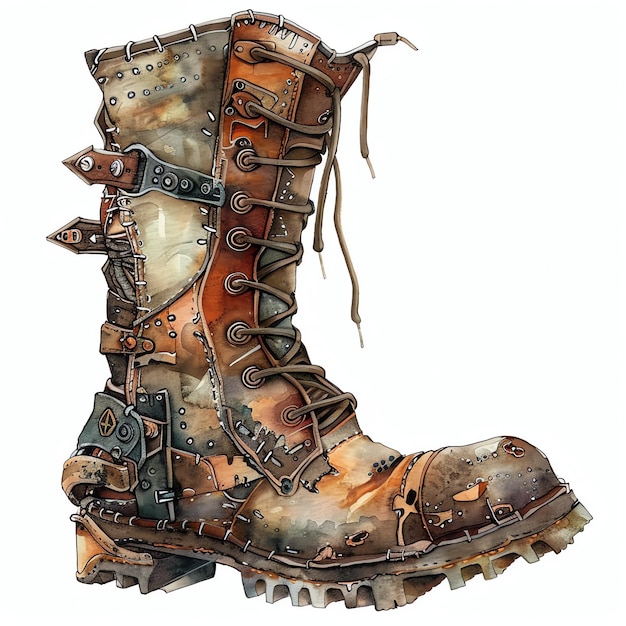 steampunk clipart of Boots cool futuristic and old