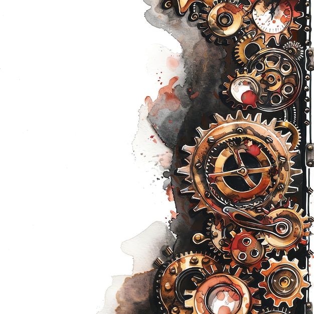 steampunk clipart of border cool futuristic and old