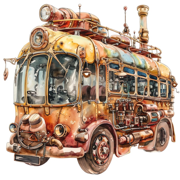 steampunk clipart of bus cool futuristic and old