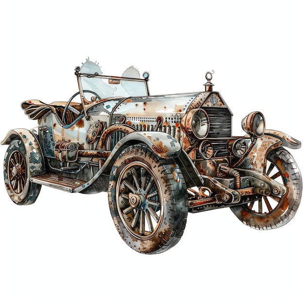 steampunk clipart of car cool futuristic and old