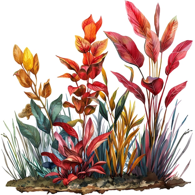 steampunk clipart of colorful water plants cool futuristic and old