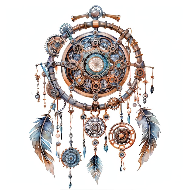 steampunk clipart of Cottagecorestyle dreamcatchers cool futuristic and old