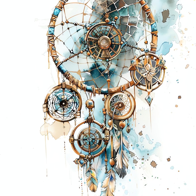 steampunk clipart of Cottagecorestyle dreamcatchers cool futuristic and old