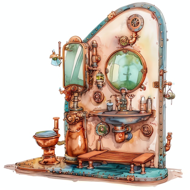 steampunk clipart of fairy restroom cool futuristic and old