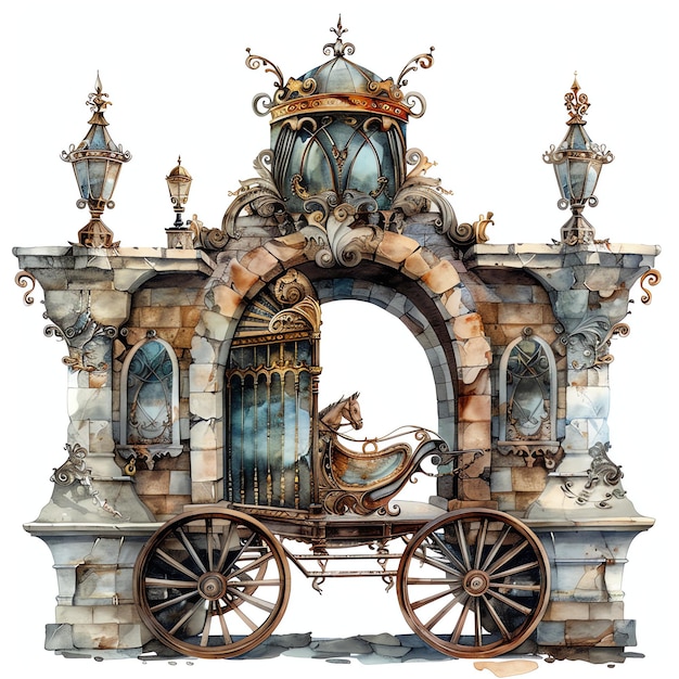 steampunk clipart of Fairy taleinspired carriage entrance cool futuristic and old