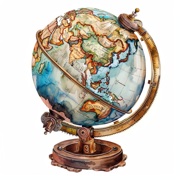 steampunk clipart of globe of the world cool futuristic and old