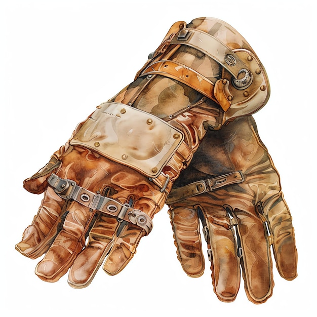 steampunk clipart of Gloves cool futuristic and old