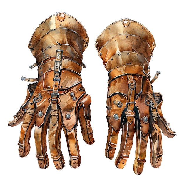 steampunk clipart of Gloves cool futuristic and old