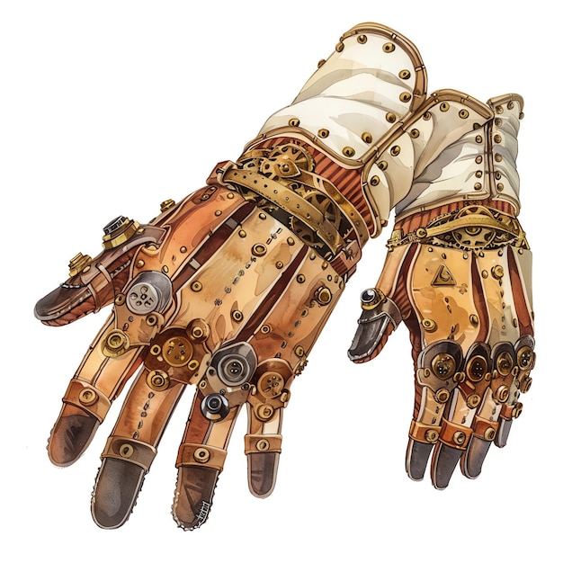 steampunk clipart of Gloves cool futuristic and old