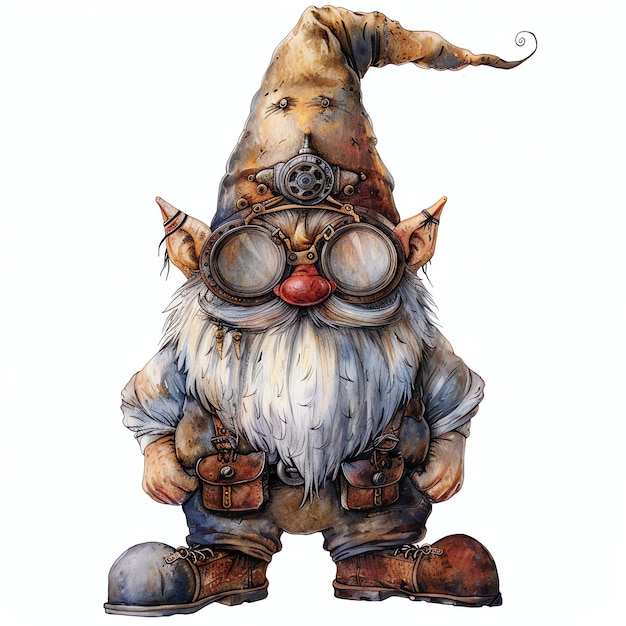 steampunk clipart of gnome cool futuristic and old