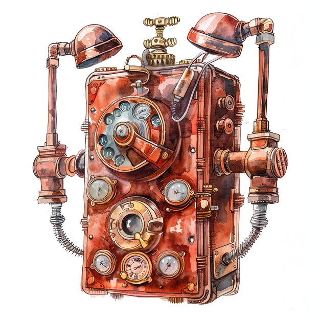 steampunk clipart of phone cool futuristic and old