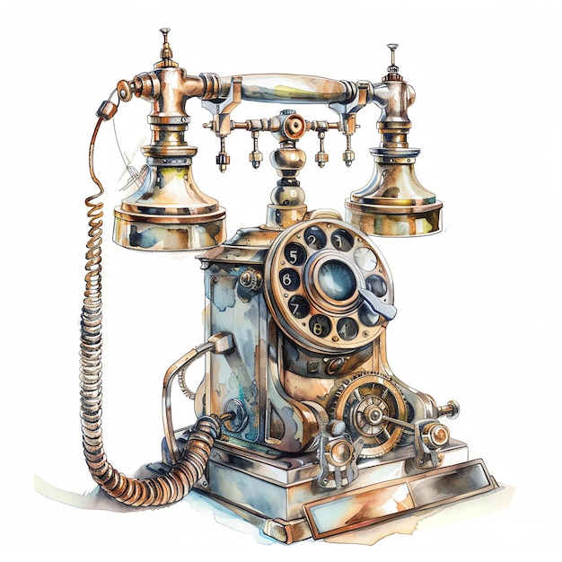 steampunk clipart of phone cool futuristic and old