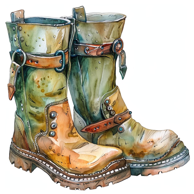 steampunk clipart of rubber boots for garden cool futuristic and old