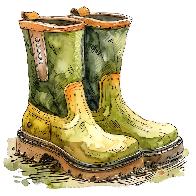 steampunk clipart of rubber boots for garden cool futuristic and old