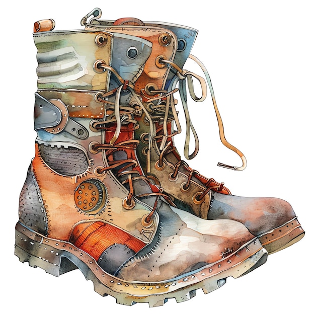 steampunk clipart of running shoes cool futuristic and old