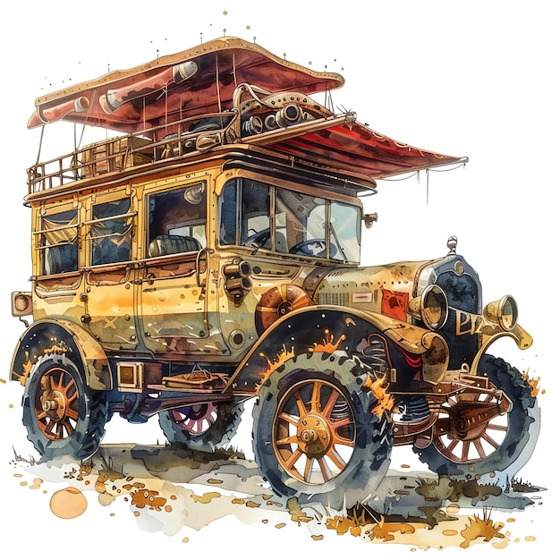 steampunk clipart of safari car cool futuristic and old