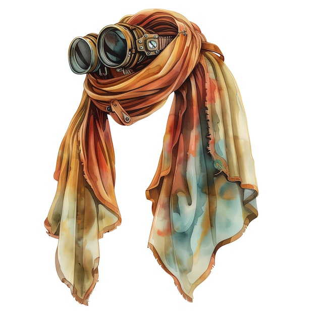 steampunk clipart of Scarf cool futuristic and old